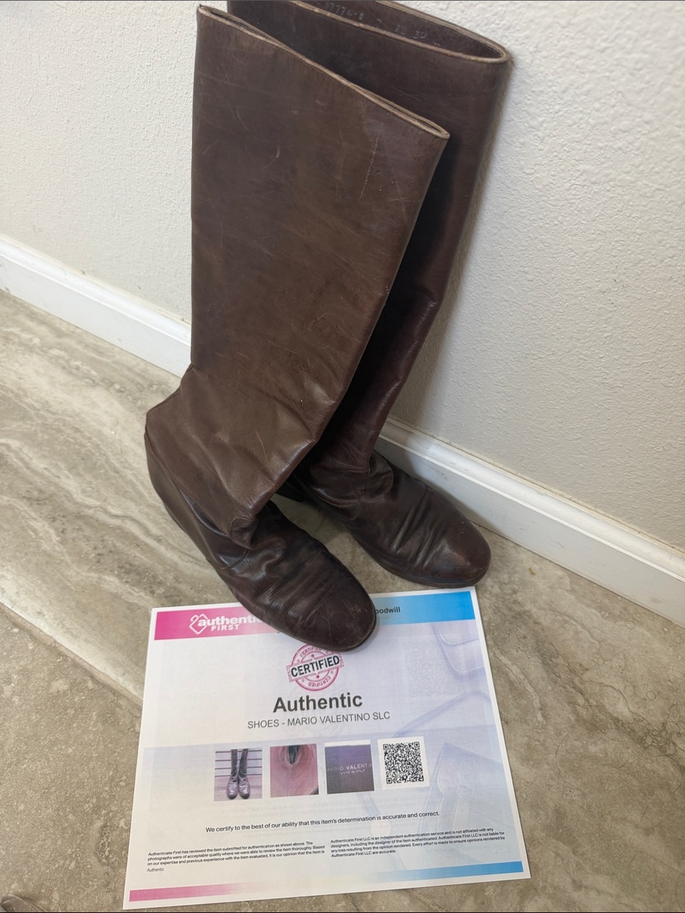 Authentic Mario Valentino Brown Leather Boots